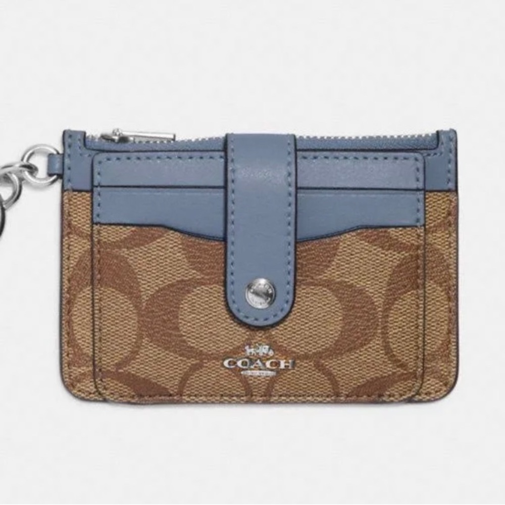 Coach Attachment Card Case In Signature Canvas Gem